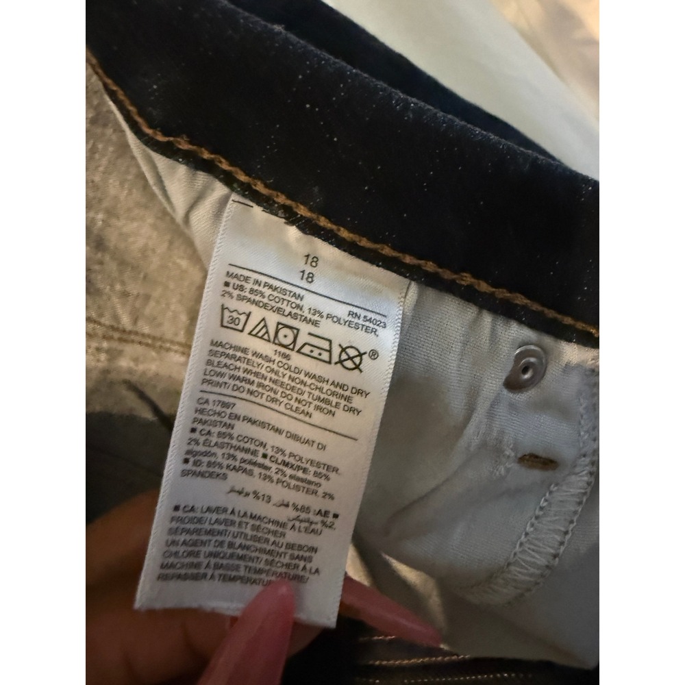 Old Navy Original Straight Jeans Dark Wash Indigo Denim Womens Size 18 Stretch - Picture 4 of 6